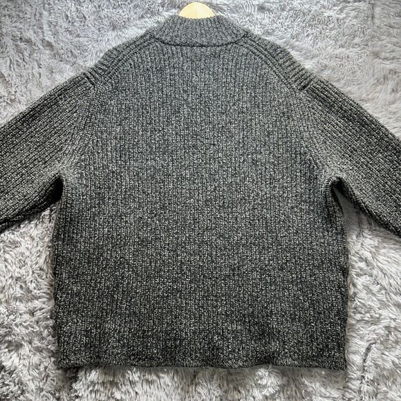 True Measure by JL Powell Sweater Mens 2XL Gray Wool Mock Neck Granola Heavy Y2K - Picture 13 of 14